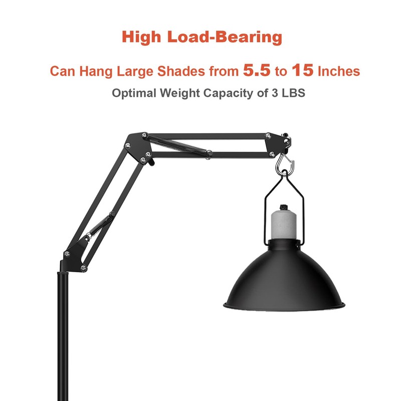 BOURDSERK Reptile Lamp Stand, Adjustable 15.7 to 74.3 In Heat