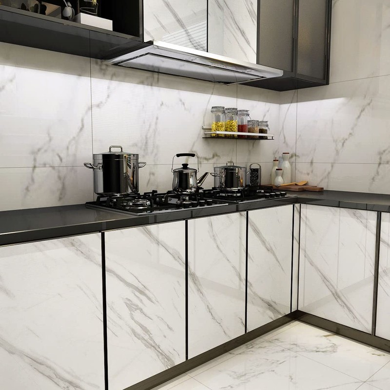 YENHOME 24"X200" White Marble Contact Paper Waterproof Contact Paper for