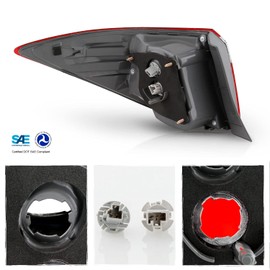 AKKON - Fits 2014 2015 2016 Toyota Corolla 4Door Sedan Chrome Red Clear Tail Light Brake Lamp Outer Driver Left Replacement