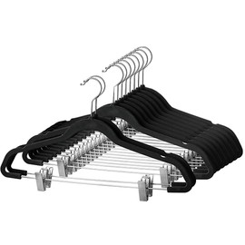 Hangerman Basic Hangers Suede Hanger Bottom Hanger Non-Slip Hanger Clip Hanger Multifunctional Hangers with 10 Strong Clips (10)