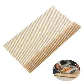 Bamboo Rolling Mat for Sushi, Japanese Style Sushi Mat, Bamboo Rolling Mat Maker Tool, Sushi Rolling Mats for Seaweed Rice & Fresh Ingredients, Wooden Home Kitchen Sushi Mould, DIY (24 * 24cm)