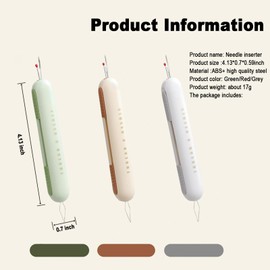 2 in 1 Needle Threader Seam Ripper,2025 New 2-in-1 Upgraded Stretchable Design Seam Ripper & Needle Threader for Hand Sewing, Threading, and Knitting Crafts Supplies(3Pcs)