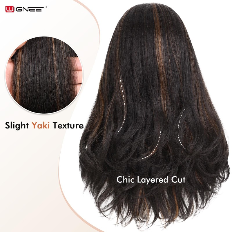 Yaki Curly Headband Wig For Black Women 26 Inch Brown