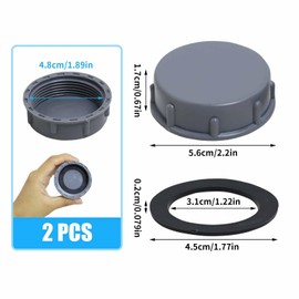 2 Pack Kitchen Sink Waste Pipe Blanking Cap 45mm for Washing Machine Plumbing Fittings Female Thread Appliance Trap Blanking Cap & Washer Stop Ends for Sealing Joints & Pipes