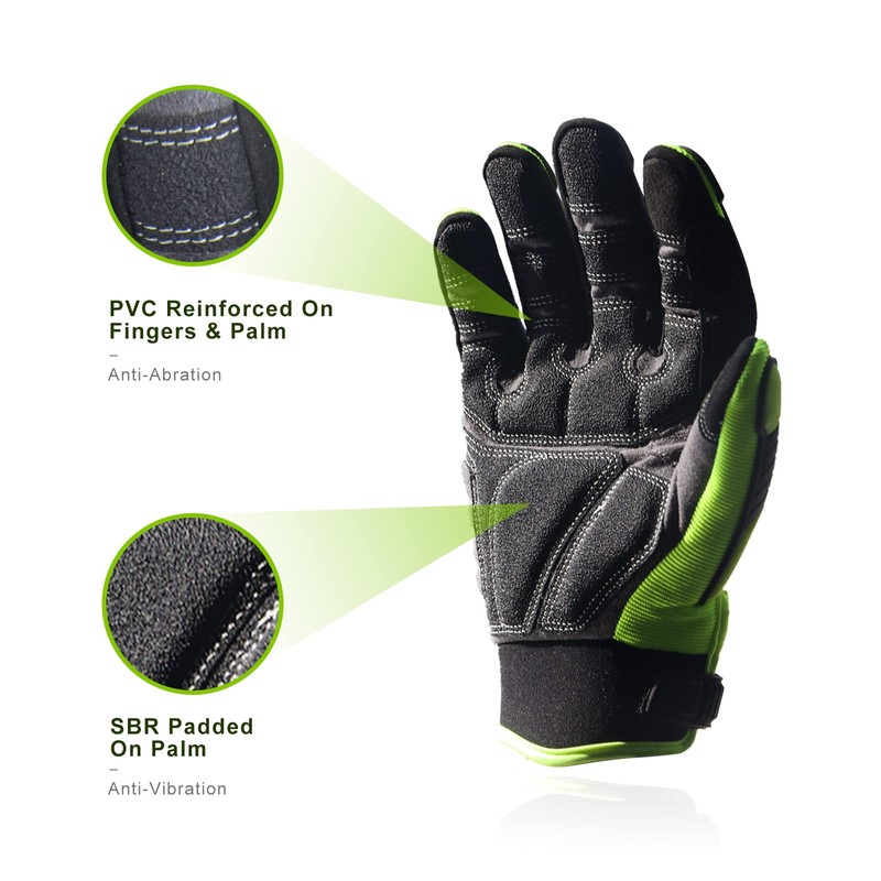 HANDLANDY Anti Vibration Gloves Men Impact Resistant Work Gloves, Padded