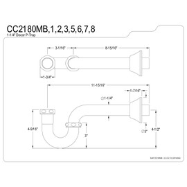 Kingston Brass CC2183 P-Trap, 1-1/4 Inch, Antique Brass