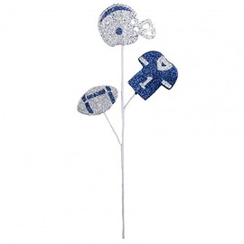 Glitter Helmet, Jersey, Football Pick Decoration, Navy Blue & Silver, Homecoming Supplies, Wreath Decorations