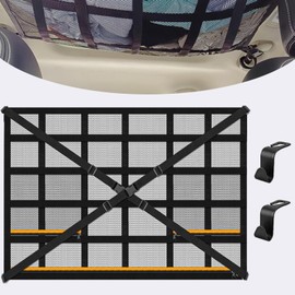 Car Roof Luggage Net Blanket, Luggage Net Car for Storage, 90 x 65 cm, Universal Storage Net with Adjustable Cross Straps and 3 Independent Zip Pockets for Cars, Jeeps, SUV