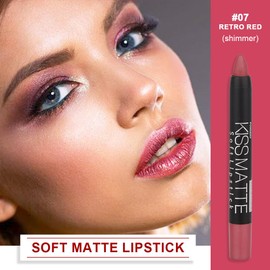 BINGBRUSH Smooth Longwear Lipstick Pack Set, Matte Color Stick Ultimate Lip Crayon for Makeup Collection - Waterproof Velvet Lipgloss Lip Stain (07#)