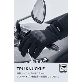 RS TAICHI RST662 Motorcycle Riding Gloves, Autumn, Winter, Waterproof, Cold Protection, Thermal, Touch Panel Compatible, Built-In Protector, RST662, Black, L