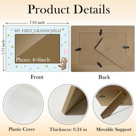 HUQIL My First Grandchild Grandma Picture Frame Wooden Photo Frames 4x6 for Gigi Mimi Nana Mothers Day Picture Frame Desk Pictures Frames for New Grandma Gifts for Grandma Birthday Gifts FS608