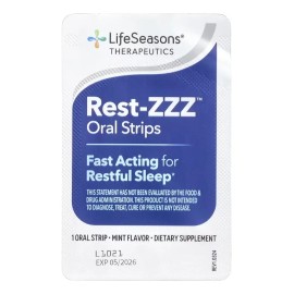 Tiras Orales LifeSeasons Rest-ZZZ de Melatonina para Dormir con Sabor a Menta, 30 Unidades                                                            