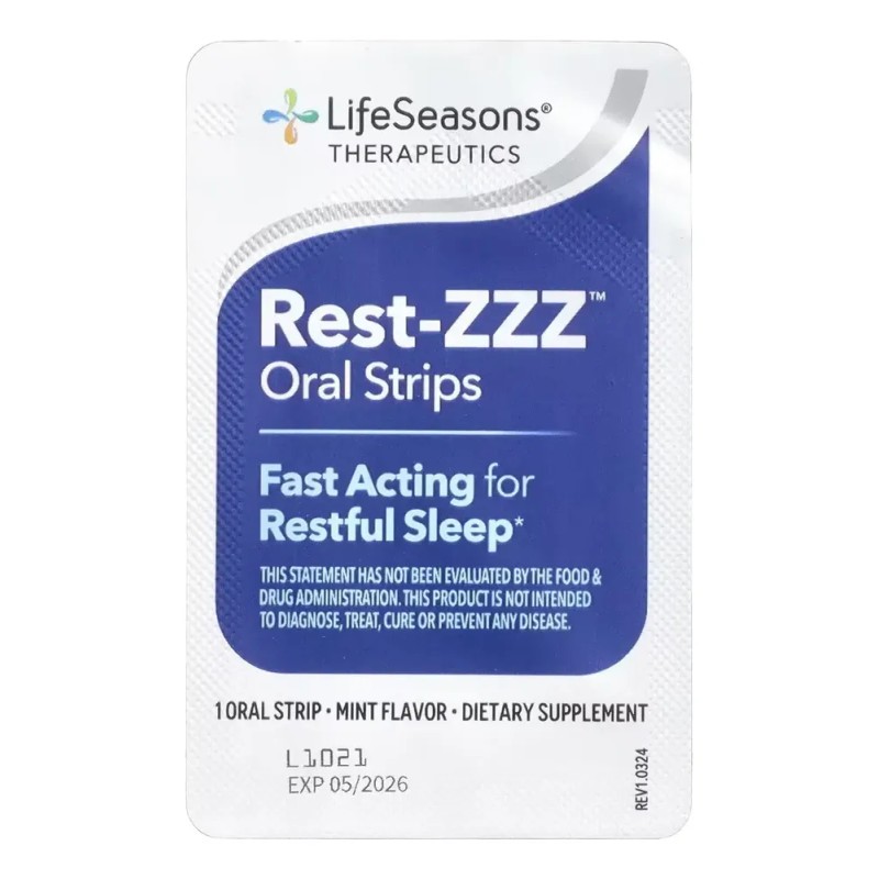 Tiras Orales LifeSeasons Rest-ZZZ de Melatonina para Dormir con Sabor