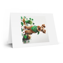 DistinctInk Greeting Card/Note Card - Welsh Terrier St. Patrick's Day - PACK of 25