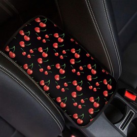 DBBXHZJY Cherry Auto Center Console Armrest Pad Universal Car Center Console Cover Seat Box Pad for Sedan, Van, SUV, Truck Car Accessorie,Black