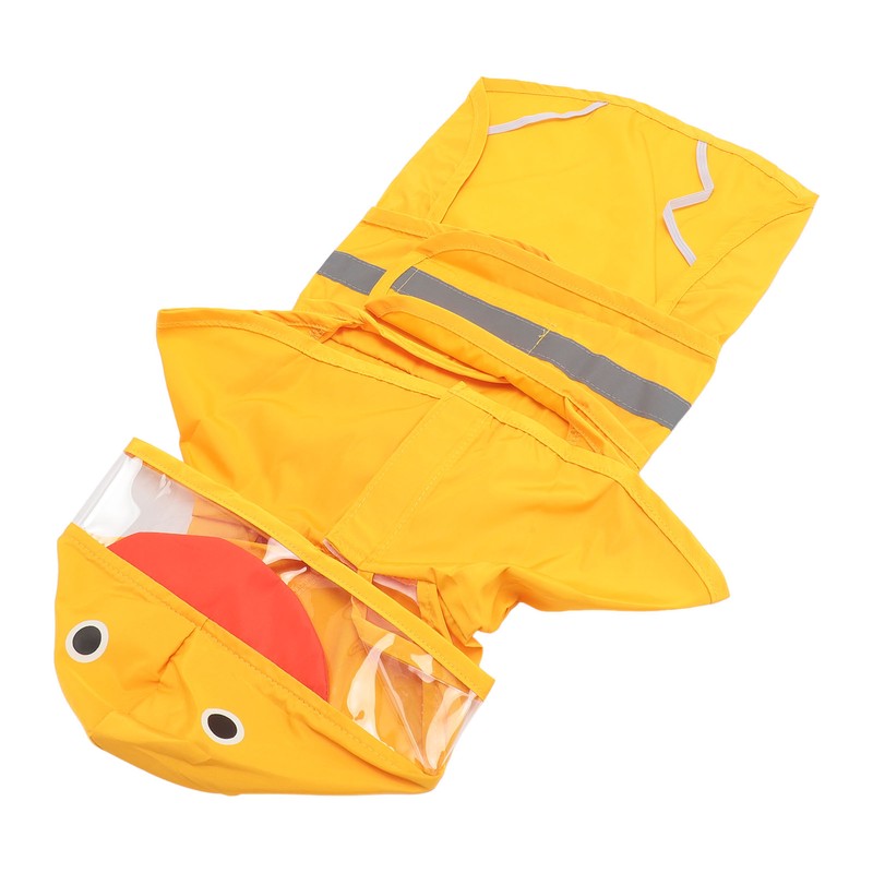 Dog Raincoat Waterproof Transparent PVC Brim Adjustable Hooded Dog Rain