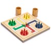 Yellow Mountain Imports 2-in-1 Reversible Wooden Snakes and Ladders, Ludo