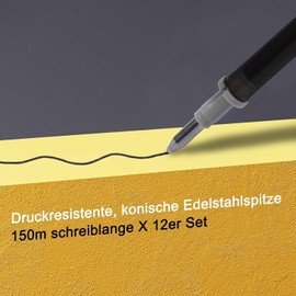 QIURUYUE Refills, Compatible with Legami, 0.7 mm Erasable Rollerball Pen, Height 13 cm, Medium Strength - Gel Rollerball Refill (Black)