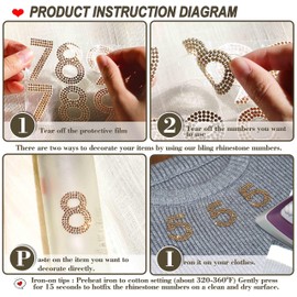 Locacrystal 40Pcs Bling Rhinestone Numbers Self-Adhesive Glitter Number Stickers for Mailbox Cars Doors Crafts 0-9 DIY Crystal Iron-on Bling Numbers for Clothing Crafts(Light Color Topaz,1.57")