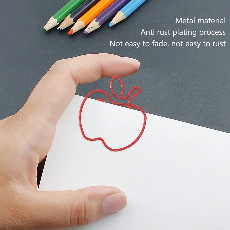 100 Pcs Paper Clip Cute Fruit Shaped Electroplated Metal Decorative