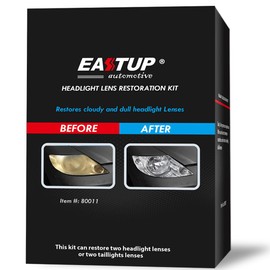 EASTUP Headlight Lens Restoration Kit Restore Cloudy and Dull Headlights, Taillights, Fog Lights and Directional Lights With Exclusive UV Block Clear Coating.