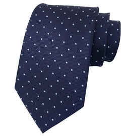 Vizakiss Corbatas de diseño a rayas para hombre con patrón jacquard, punto azul marino, Talla única
