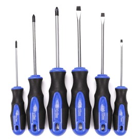 Navegando 6-Piece Magnetic Screwdriver Set with Cr-V Steel, Non-Slip Handle for Home Repair, Electronics, Woodworking – Phillips & Slotted Bits (PH2, PH1, PH0, 6mm, 5mm, 3mm).