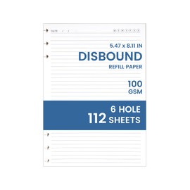 Yoment Discbound Lined Refills for 6.1 x 8.3 Hardcover Notebook, Spiral Journal Notebook for Office Work Meeting Planner, for School Students Class Notes, Small