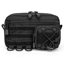 Tactical Pouch, Molle EDC Pouch Bag with Adjustable Waist Strap, Large Capacity Backpack for Military, Outdoor Emergency, Survival Gear