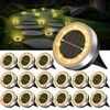 Mini Solar Ground Lights Outdoor 16 Pack Waterproof Upgraded Anti-Rust