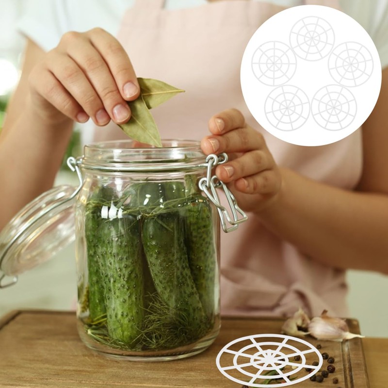HOLIDYOYO 5pcs Mason Jar Press Tool with Mesh Helper Fermenting
