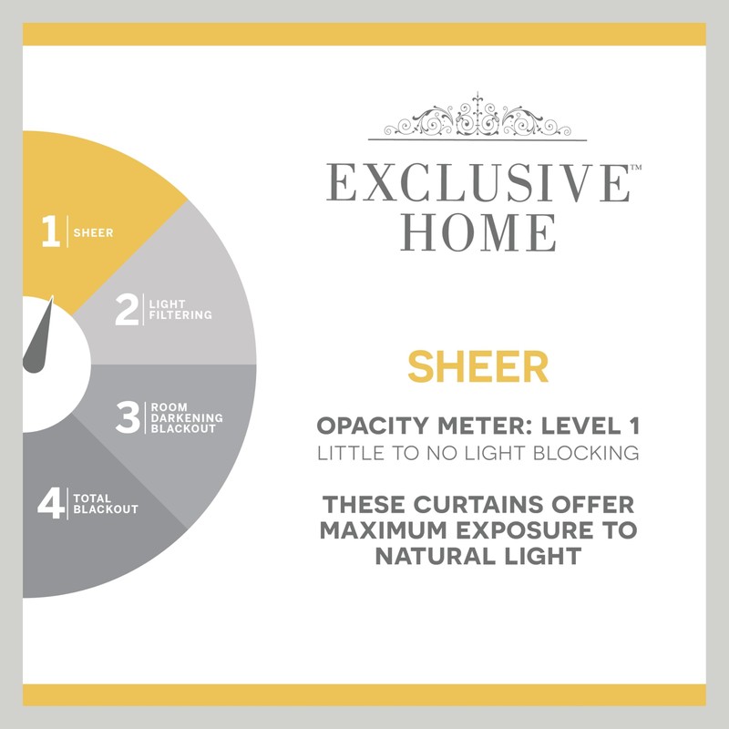 Exclusive Home Bella Sheer Tab Top Curtain Panel Pair, 54"x84",