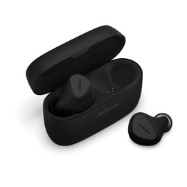 Jabra Elite 5 Wireless Earphones, Bluetooth Titanium Black, Hybrid Active Noise Cancelling, Multi-Point, Simultaneous Connection, Single Ear Mode, High Performance Calls, Wireless Charging Compatible,