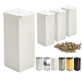 ALUSFERA Adjustable Furniture Feet - Set of 4 - Cabinet Feet with Elegant Design - Feet for Furniture 40 x 40 x 120 mm Easy Assembly with Complete Screw Set