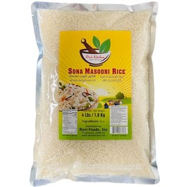 Desi Kitchen Sona Masoori Rice~ 4 lbs/1.8 Kg | Short Grain White Rice | Product of India | All Natural | Gluten Free