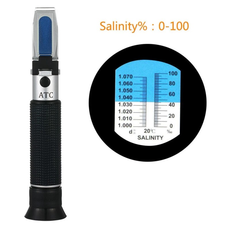 Unbranded Adjustable 0-100‰ Salinity Refractometer Aquarium Seawater Salt Water Tester+ATC