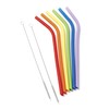 Cambridge ESTR1MTCB1BM 8-Piece Bent Rainbow Silicone Straw Set
