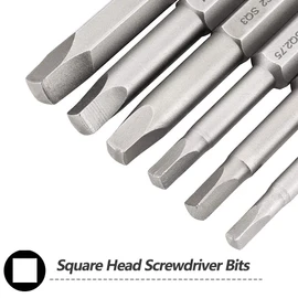Saipor 12PCS Magnetic Square Head Screwdriver Bits Set 2 Inch Length 1/4'' Hex Shank Robertson Square Drive Bit S2 Steel SQ1, SQ2, SQ2.7, SQ3, SQ4, SQ5 Quick Release Power Tools, 2 Set of 6