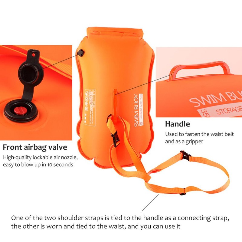 Swimming Buoy Safety Buoy Double Backpack Swimming Training Buoy Water