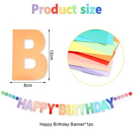 Happy Birthday Garland Rainbow, Garland Birthday 5 Metres, Happy Birthday Banner, Happy Birthday Banner Sign, Birthday Decoration Accessories, Party Decoration Banner for Adults Children
