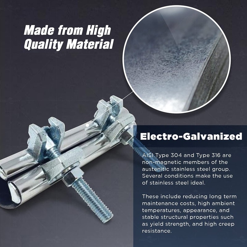 HIGHCRAFT 60100TTSD-5, Single Pipe Repair Clamp 1'', Double Bolt, 6”