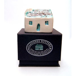 GlensheePottery Handcrafted Ceramic House Homedecor Tin Slate Roof Bothy with Rustic Walls Glen Clova Gift Scoltand (H 1.5" W1.9)