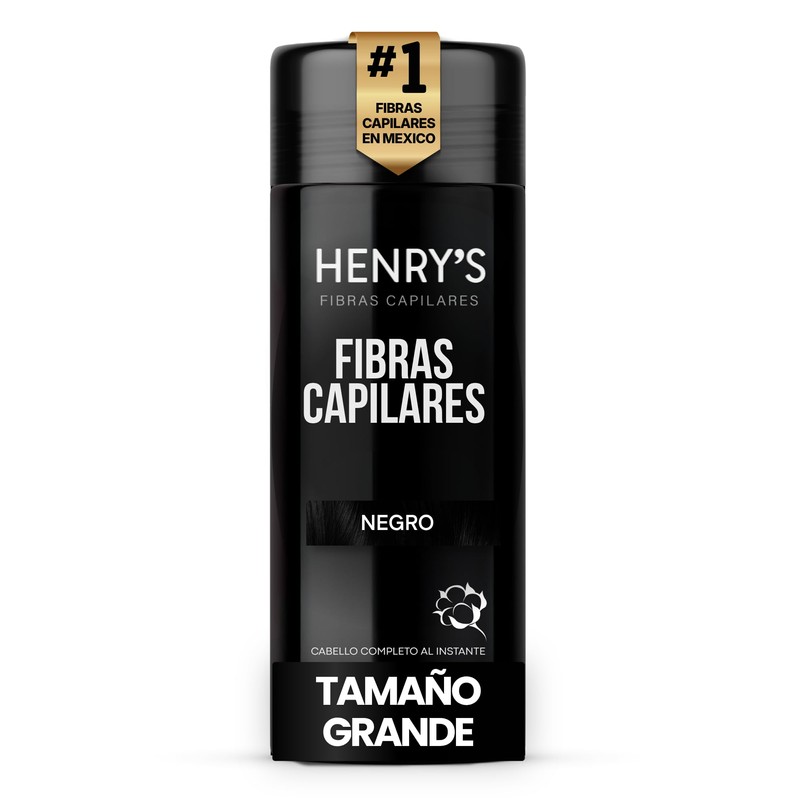 Henrys Fibras Capilares Negro 27.5g, Disimula Cabello Delgado, Aumenta Volumen
