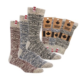 1 Pair of Canadian Socks Thermal Wool Socks Norwegian Socks Women Men Children, Natural blue