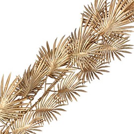 Gisela Graham CHRISTMAS GOLD PALM LEAF GARLAND 180CM