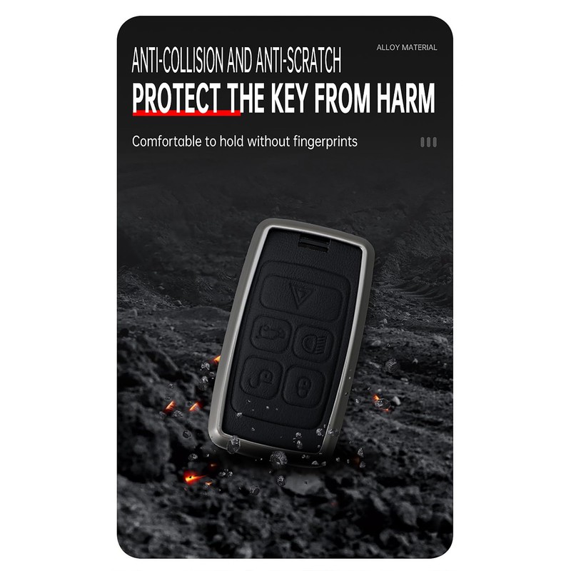ontto Alloy Leather Remote Key Fob Cover Fit for Defender