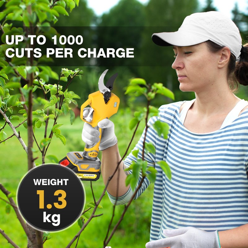 Electric Pruning Shears, Lopper 1.5-2In(50mm),2 * 2000mAh 21V Battery, Professional