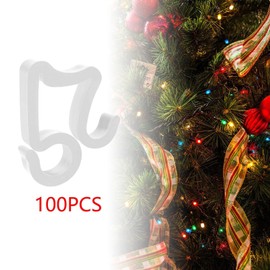 Milageto 100Pcs Christmas Light Clips Xmas Light Hangers Easy to Install Hanging Outdoor Lights Party Supplies Light String Clips, White