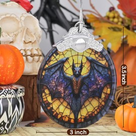 Stained Glass Christmas Decor - Christmas Ornaments - Christmas Tree Ornaments - Christmas Tree Decorations - Gift Exchange - Gift Ideas - Gifts for Christmas (Flying Bat)