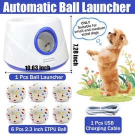 Magicorange Automatic Dog Ball Launcher, Interactive Dogs Balls Thrower for Small and Medium Dogs,Dog Fetch Machine (Blue)